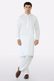 Off White Cotton Shalwar Kameez