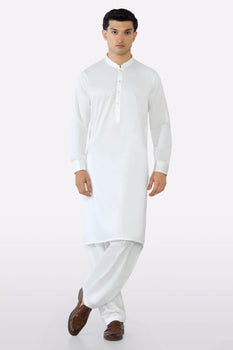 Off White Cotton Shalwar Kameez