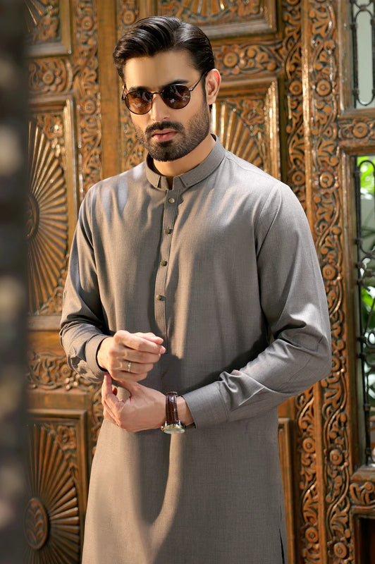 Light Grey Wash & Wear Kurta Pajama