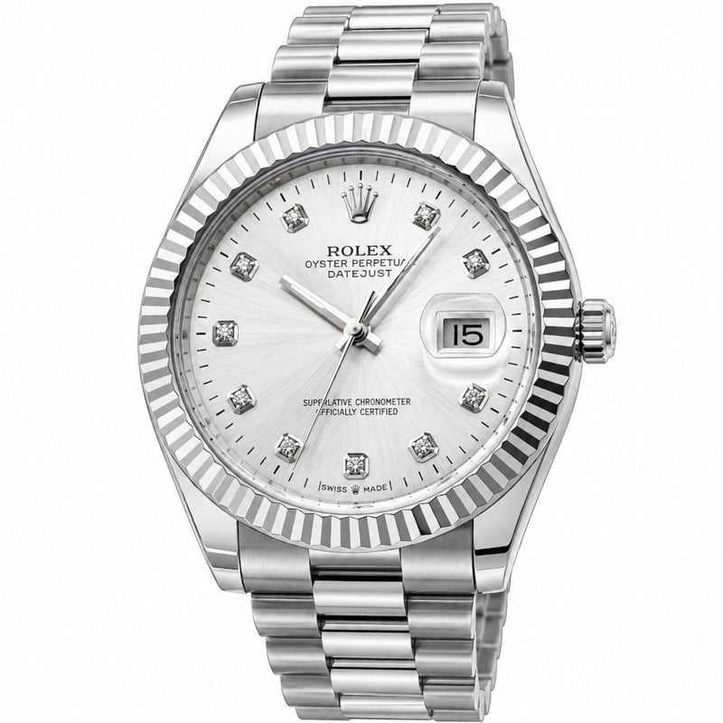 Rolex Date-just Silver